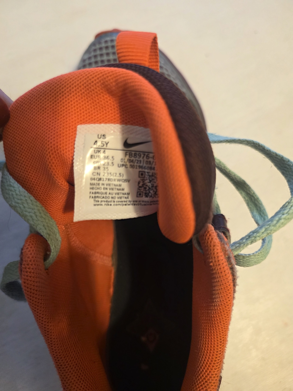 Nike Kids Sneakers in Orange and Teal Accents - Picture 5 of 5
